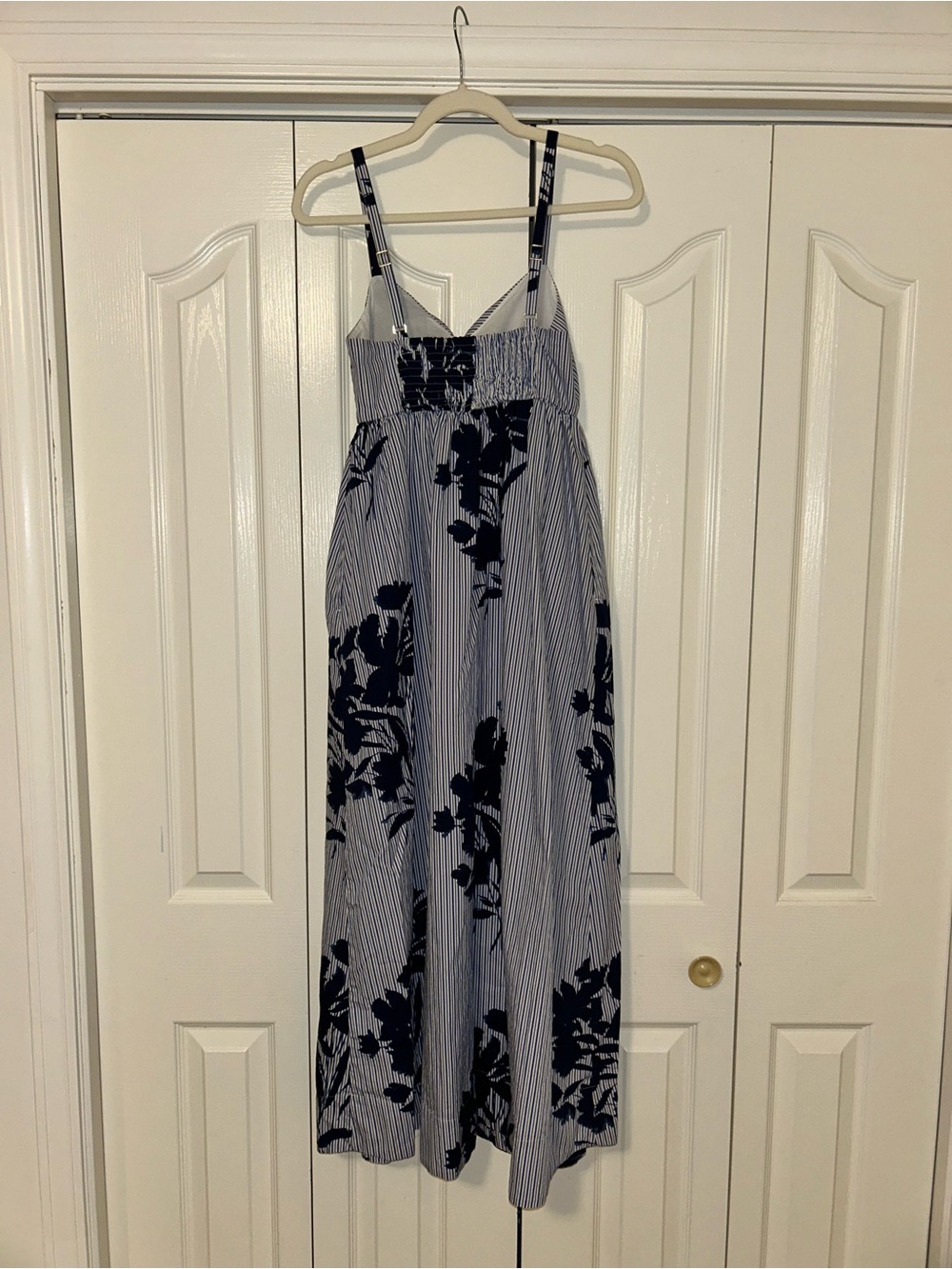 Abercrombie & Fitch Navy Floral Striped Maxi Dress - Picture 5 of 7